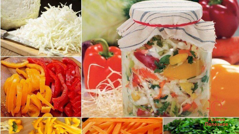 4 самых вкусных салата из капусты на зиму. Пошаговые рецепты с фото