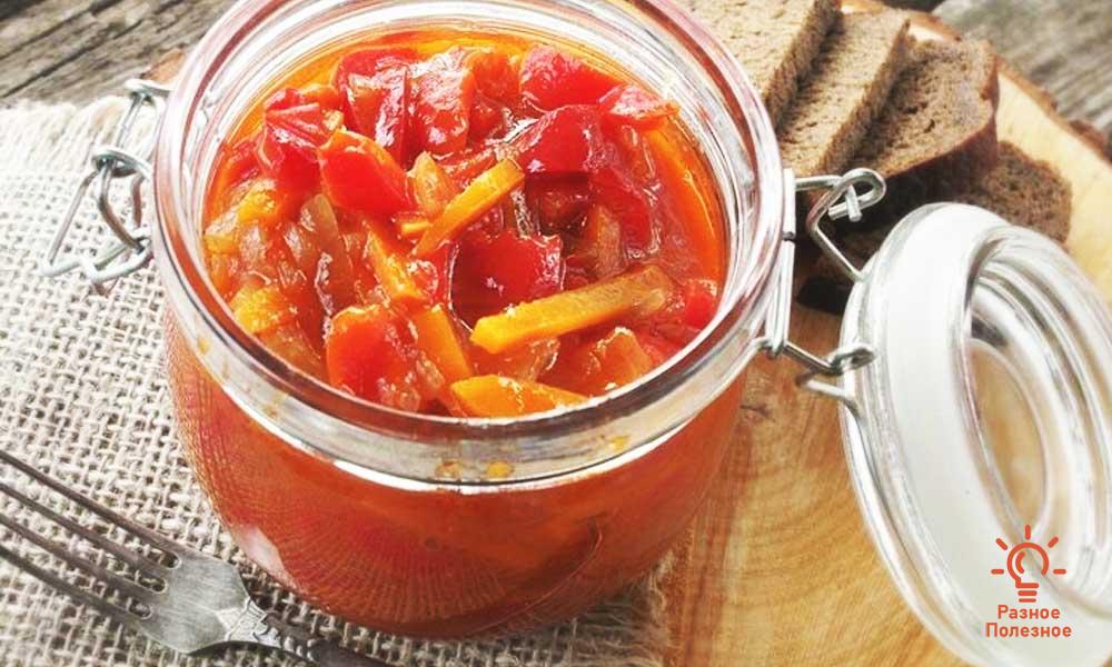 Рецепт лечо на зиму с морковью, луком и томатной пастой